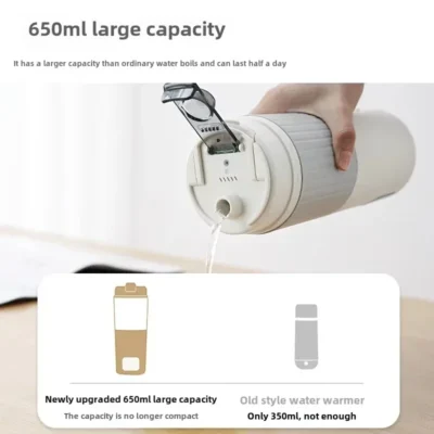 650ml Portable Electric Kettle Travel Boil Water Cup Thermo Pot Smart Teapot Temperature Adjustment Kettle Heating Cup 220V