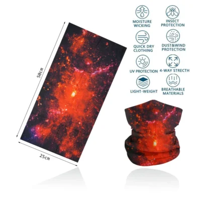 Seamless Bandana Sky Stars Printed Cycling Bandana Rave Face Mask Women Men for Dust Wind Sun Protection Face Scarf Mask Cover