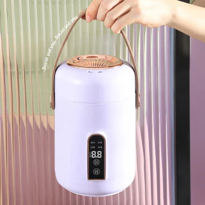Electric Stewpot Mini Rice Cooker Efficient Heating Insulated Portable Multifunction Soup Porridge Stewpot for Home  Dorm