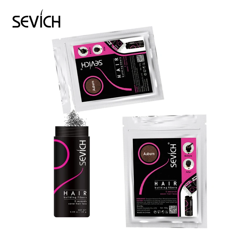 Sevich 500g Refill Hair Fiber Anti Hair Loss Product 10Color Keratin Instant Hair Growth Fiber Refill Hair Building Fiber Powder