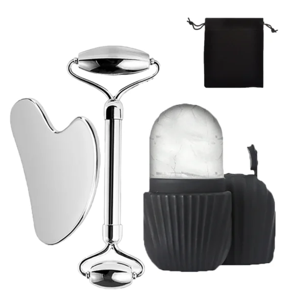 1/2/3pcs Ice Face Roller Facial Skincare Ice Roller Set,Facial Roller GuaSha FaceTool Set,Face Massage Roller Lifting Contouring