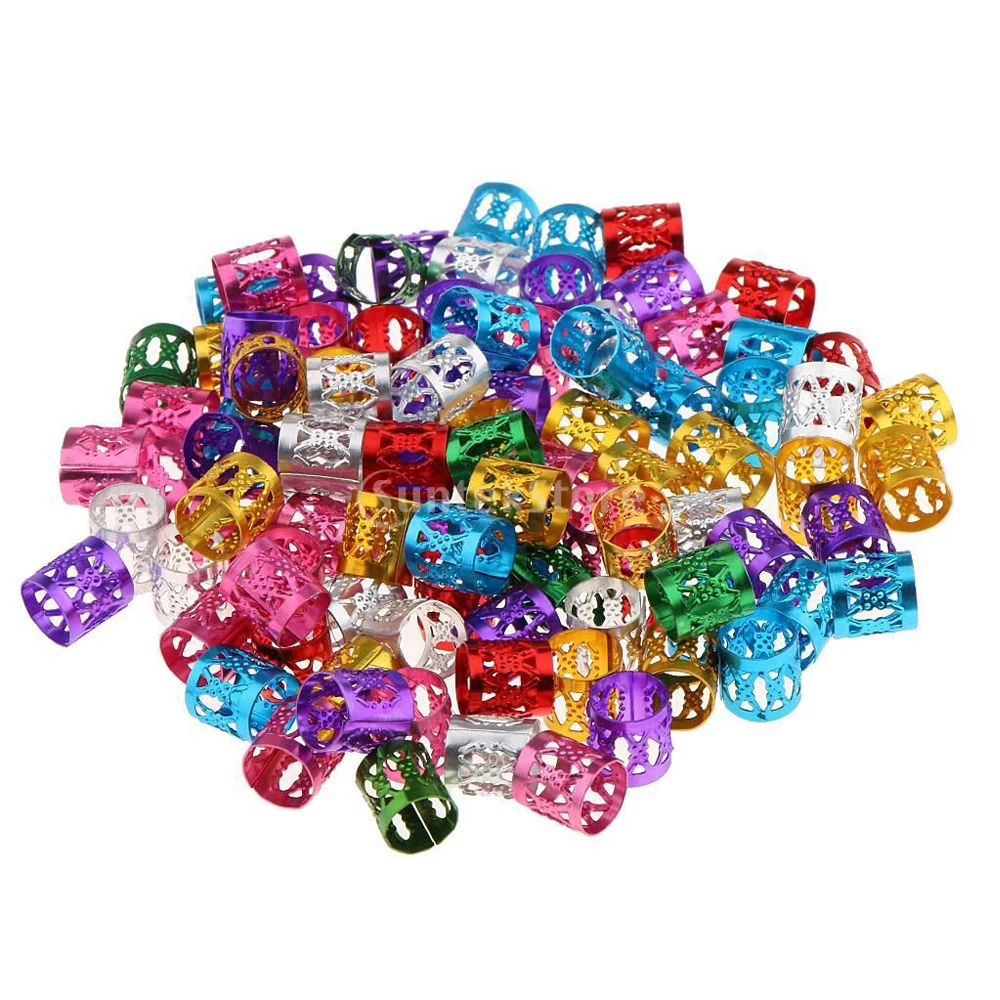 Factory Sale Golden Silver Dreadlock Hair Beads Adjustable Hair Ring Braid Cuff Clip For Hair Accessories Extensions Beauty Tool