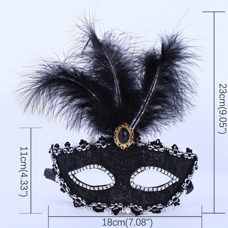 Party Mask Women Masquerade Luxury Peacock Feathers Half Face Mask Cosplay Costume Venetian Mask For Children
