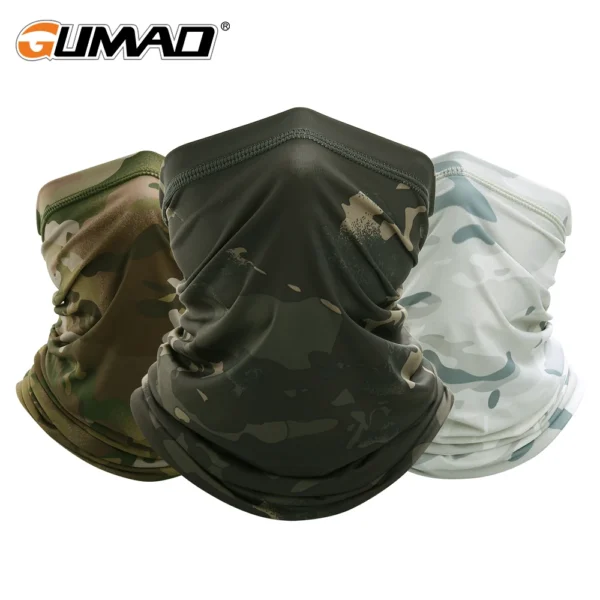 Summer Tactical Bandana Face Mask Cover Camouflage Sports Outdoor Cycling Hiking Fishing Neck Warmer Gaiter Tube Scarf Men Women