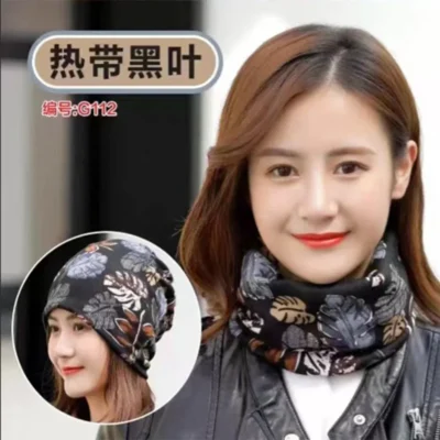 Fashion Double Head Cap Bib Twist Cap Multi-Functional Printed Scarf Cover Cap Neck Cap Face Mask Headscarf Cap C081