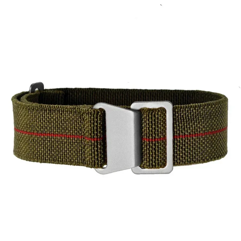 60s French Troops Parachute Bag Elastic Watch Strap 20mm 22mm Nylon Watchbands Man's Universal Smart Watch Fabric Wristband