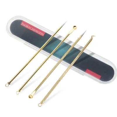 4PCS Acne Blackhead and Acne Remover Skincare Female Beauty Acne Treatment Pore Cleaning Needle Hook