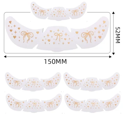 6Pcs/Set Glitter Skincare Freckles Face Tattoo Sparkle Temporary Tattoo Bow Love Kiss Makeup Patch Valentine's Day Face Tattoo