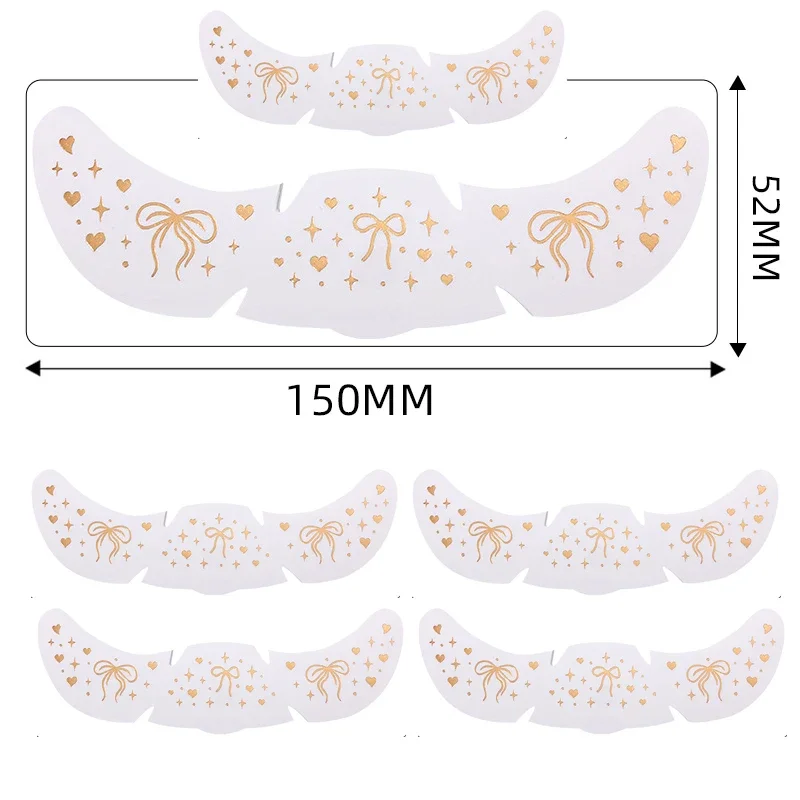 6Pcs/Set Glitter Skincare Freckles Face Tattoo Sparkle Temporary Tattoo Bow Love Kiss Makeup Patch Valentine's Day Face Tattoo