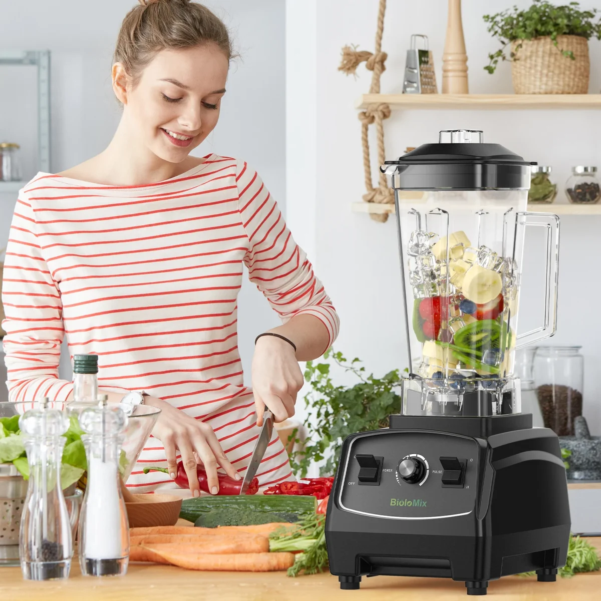 Biolomix BPA Free 3HP Blender 2200W High Power Food Processor Ice Smoothie Fruit Blender