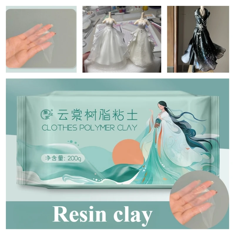 200g/ Bag Novice Large Package Transparent Bendable Resin Clay DIY Cartoon Doll Animation Character Costume Making Resin Clay