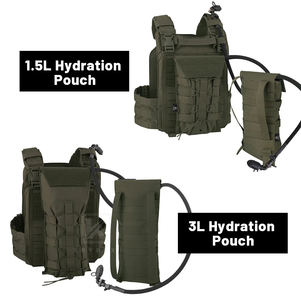 KRYDEX 500D Tactical 1.5L 3L Water Bladder Pouch Modular 100 50 Oz Hydration Carrier MOLLE Pack Bag Pouch Hunting Outdoor Gear