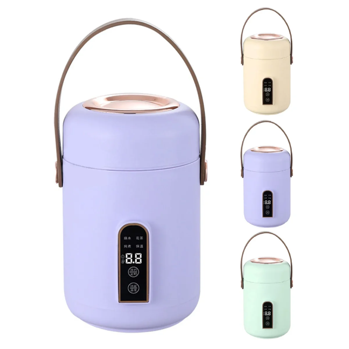 Electric Stewpot Mini Rice Cooker Efficient Heating Insulated Portable Multifunction Soup Porridge Stewpot for Home  Dorm