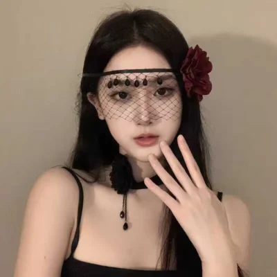 Retro Lace Princess Half Face Mask For Women Vintage Sexy Flower Tied Mask Gothic Party Accessory Masquerade Costume Prop