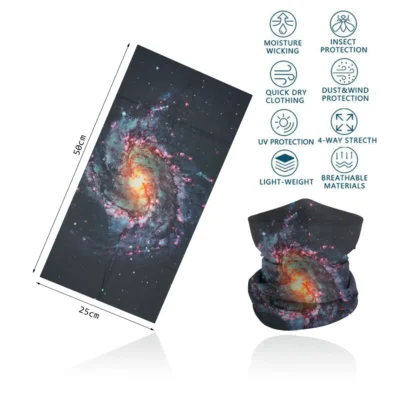Seamless Bandana Sky Stars Printed Cycling Bandana Rave Face Mask Women Men for Dust Wind Sun Protection Face Scarf Mask Cover