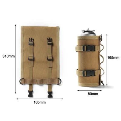 Camping Gas Can Protective Cover Tactical Fuel Cylinder Sleeve Outdoor Gas Tank Canister Storage Bag Case for Hunting