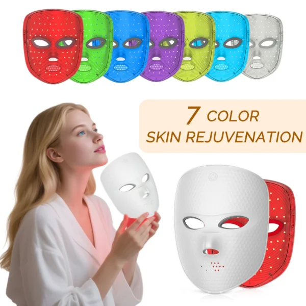 7 Colors LED Mask Photon Face Mask Skin Rejuvenation Repair Skin Facial Beatuy SPA Mask Wrinkle Remover Skin Care Wireless Use