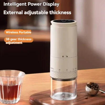 1500mAh Electric Coffee Grinder Externally Adjustable Type-C Charging Coffee Burr Grinder Bean Grinding Machine Coffee Maker