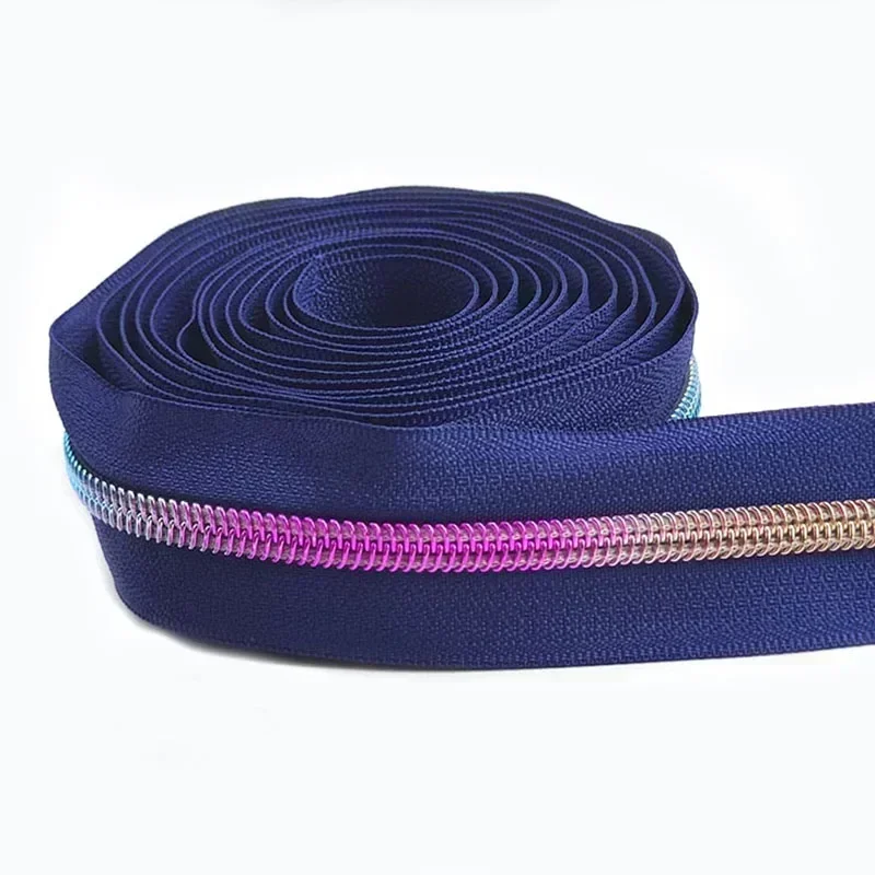 2/5/8/10M 5# Meetee Sewing Nylon Zipper Tape Clothes Zippers Puller Head Bag Jacket Zip Coil Closure Replace Repair Accessories