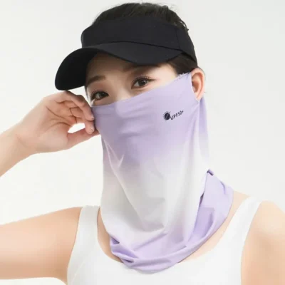 Breathable Sunscreen Face Veil Ice Silk Face Mask Sun Protection Neckline Face Cover Summer Cycling Hiking