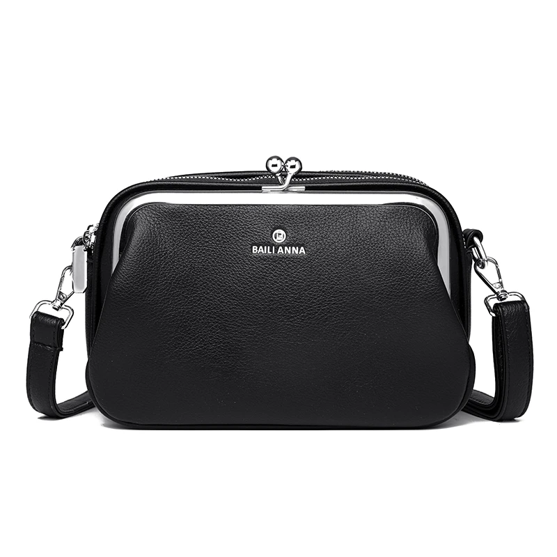 Elegant Shoulder Bag for Women Soft Leather Crossbody Bags Designer Multiple Pockets Messenger Bag Ladies Purses and Handbags