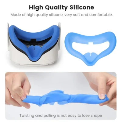 Silicone VR Face Mask For Meta Quest 2 Facial Interface Sweatproof Mask Face Cushion Lightproof Mask Face Cover VR Accessories