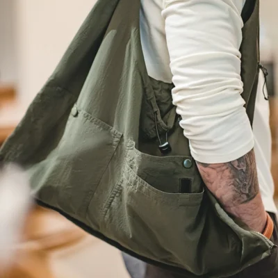 Maden Workwear Retro Multi Pocket Sleeveless Nylon Vest Outdoor Functional Dual Purpose Bag Coat For Men 2023 Fashion