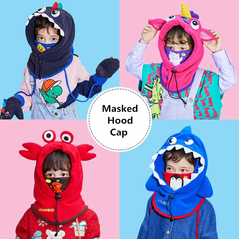 Kids Winter Fleece Warmer Balaclava Cap Thermal Tactical Military Helmet Windproof Full Face Mask Cover Ski Beanies For Boy Girl
