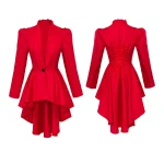 Halloween Carnival Dress Up Party Outfit Coat Medieval Victorian Dress Costume Women Tuxedo Tailcoat Gothic Steampunk Trench Hem