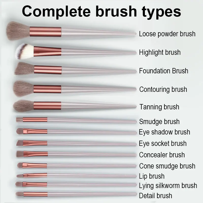 13Pcs Makeup Brushes Set Soft Fluffy Eye Shadow Highlighter Concealers Brush Blush Loose Powder Brush Blending Women Beauty Tool
