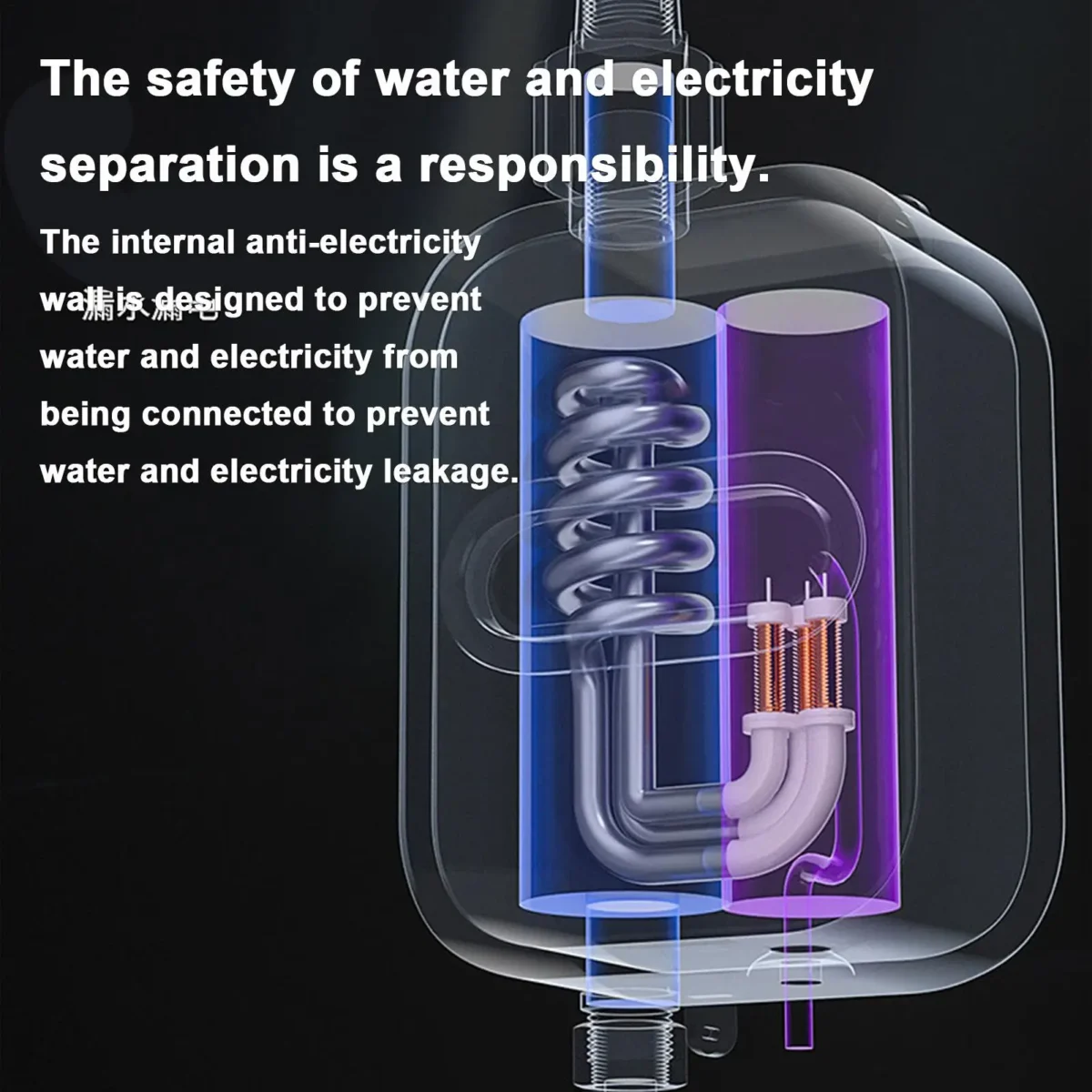 Tankless Water Heater Electric 3500W Instant Shower Heating Kit Electric Hot Water Heating Set for Bathroom Shower Room Toliet