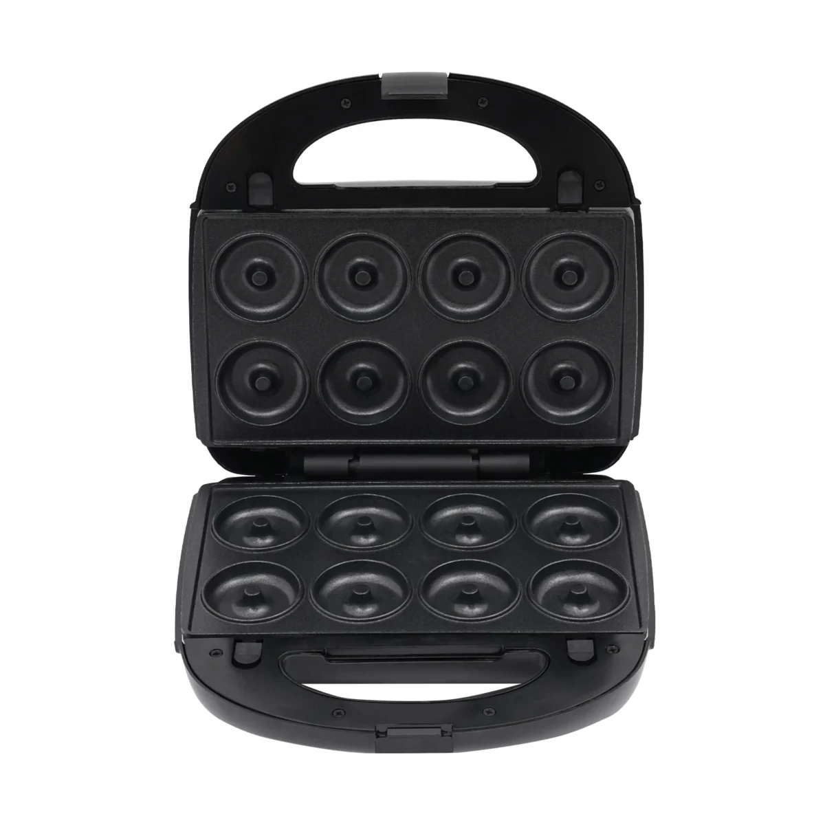 8-in-1 Multifunctional Breakfast Maker, Sandwich Maker, Waffle Maker, Doughnut Maker, with 8 Molds, 750W High Efficiency, Black