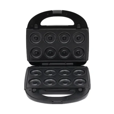 8-in-1 Multifunctional Breakfast Maker, Sandwich Maker, Waffle Maker, Doughnut Maker, with 8 Molds, 750W High Efficiency, Black