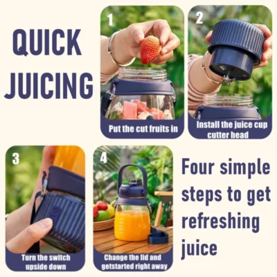 Multifunctional mini electric portable Juicer Blender juice cup  USB 1100ML travel handheld fruit smoothie Shakes Juicing Cup