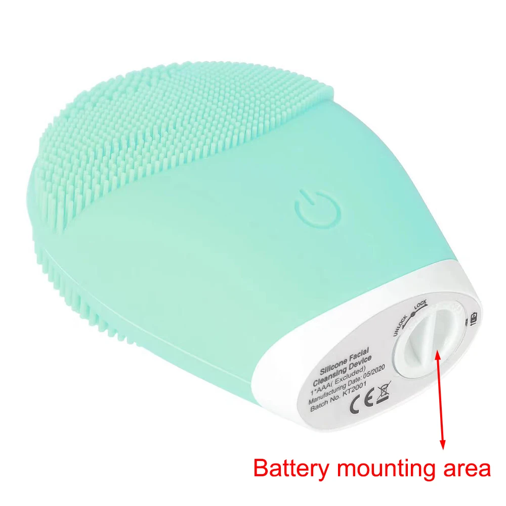 Electric Silicone Facial Cleanser Massager Skincare Tool with Vibration Pore Cleaning Beauty Machine Self-Battery Powered
