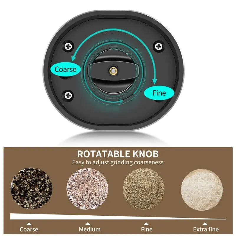 Electric Automatic Mill Pepper And Salt Grinder With LED Light Adjustable Coarseness Partner Manufacturers