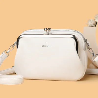Elegant Shoulder Bag for Women Soft Leather Crossbody Bags Designer Multiple Pockets Messenger Bag Ladies Purses and Handbags