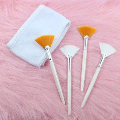 8pcs/set  Facial Brushes Fan Makeup Brushes Soft Portable Mask Brushe Spa Headband Stretchable Hair Wrap Skincare Makeup Tools
