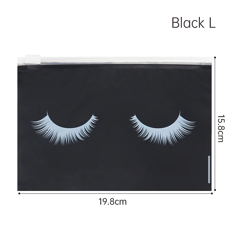 10pcs Eyelash Aftercare Bags With Zipper Toiletry Makeup Pouch Cosmetic Travel Beauty Tool Packaging Lash Extension Supplies