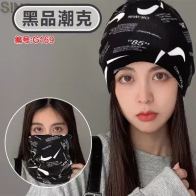 Fashion Double Head Cap Bib Twist Cap Multi-Functional Printed Scarf Cover Cap Neck Cap Face Mask Headscarf Cap C081