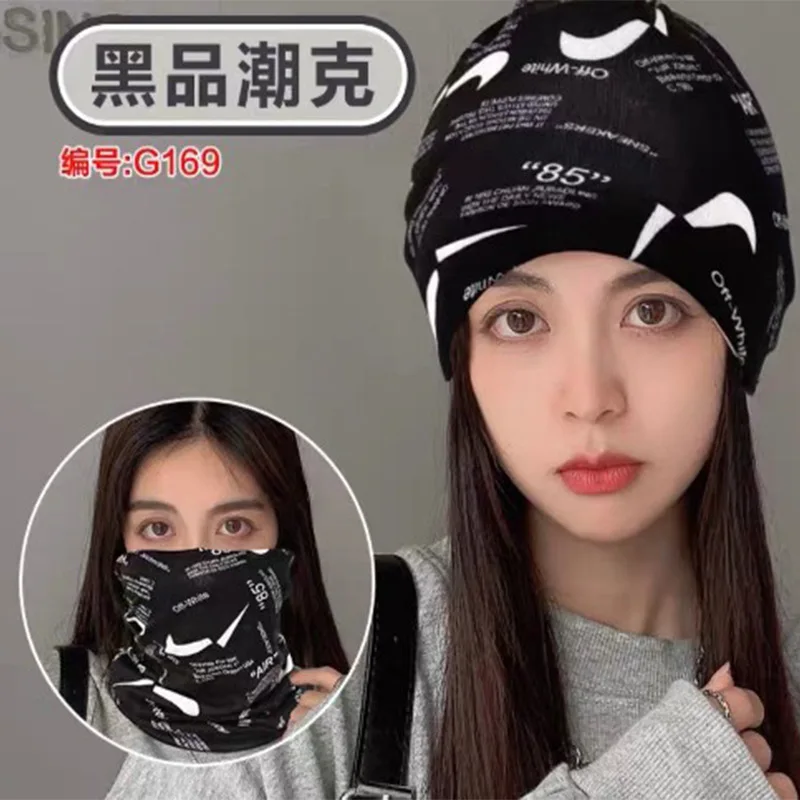 Fashion Double Head Cap Bib Twist Cap Multi-Functional Printed Scarf Cover Cap Neck Cap Face Mask Headscarf Cap C081