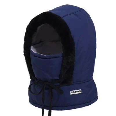 Winter Warm Cycling Hat for Men, Windproof Thick Neck Integrated Face Mask for Women, Windproof Headcap for Cycling