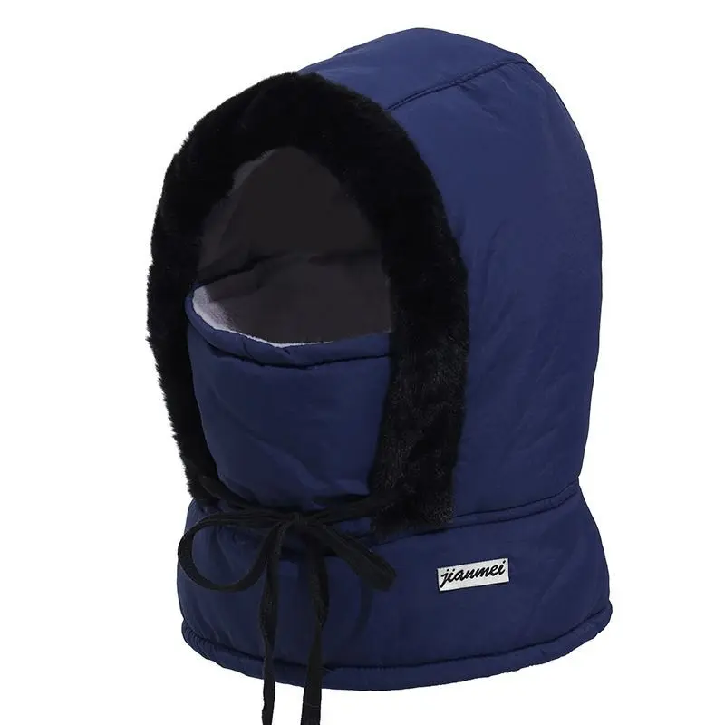 Winter Warm Cycling Hat for Men, Windproof Thick Neck Integrated Face Mask for Women, Windproof Headcap for Cycling