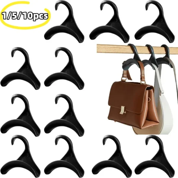 1/5/10pcs  bag hanger hook Handbag hat scarf storage rack wardrobe backpack hook Handbag Holder Space Saving Storage Rack