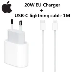 Original 20W USB-C Power Adapter For iphone 17 16 15 14 mini Pro Max Type C fast charger for Apple Cable for iPhone X 12 13 Plus
