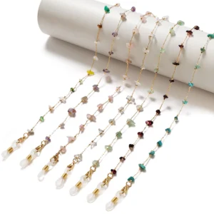 Alternative view of Fashion Natural Stone Beads Chain Handmade Eyeglasses Chain For Reading Glasses Cord Sunglasses Strap Holder Neck Face Mask Band