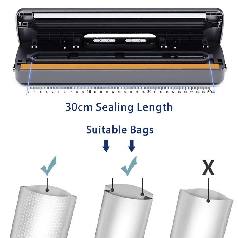 New Electric Vacuum Sealer Home Food Packaging Machine 5mm Heating Width US EU UK AU Plug 110V 220V 240V Automatic Food Sealer