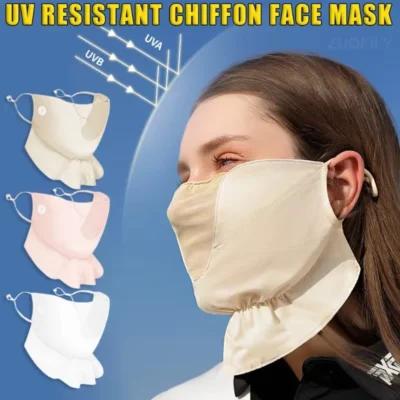 New Summer Ice Silk Sunscreen Face Mask Anti UV Head Scarf Outdoor Cycling Sports Breathable Chiffon Mask Thin Style Tube Scarf