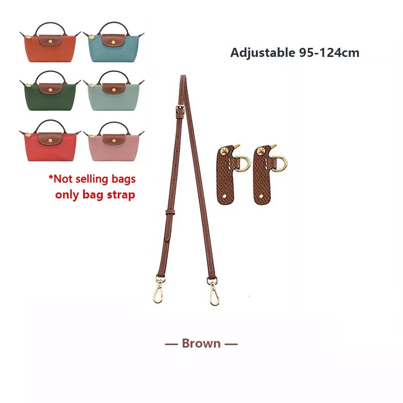 Cow Leather Replacement Crossbody Bag Strap Fit for Longchamp 2025 Mocha Moka mini shoulder strap without punching modification