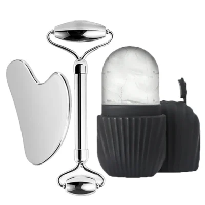 1/2/3pcs Ice Face Roller Facial Skincare Ice Roller Set,Facial Roller GuaSha FaceTool Set,Face Massage Roller Lifting Contouring